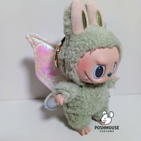 Tinkerbell Fairy Dress and Metallic Wings Outfit for Labubu - Picture 8 of 8